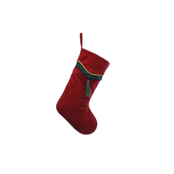 Red Velour Stocking with Tassels