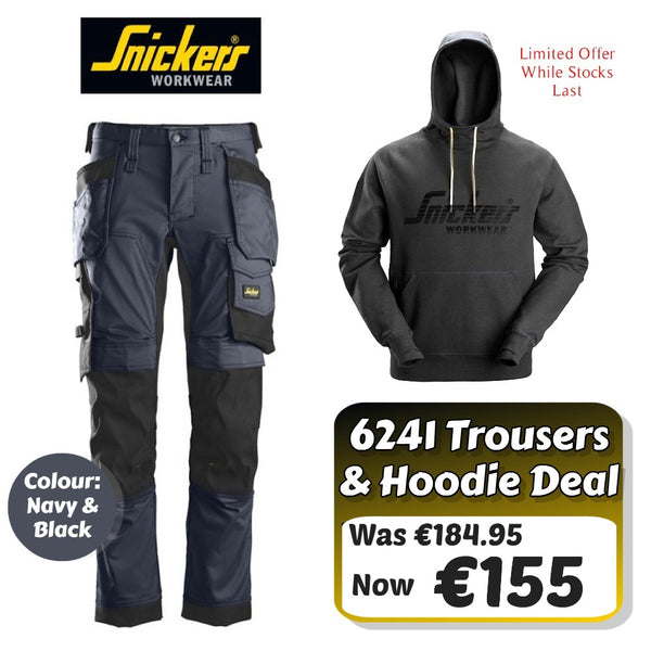 Snickers 6241 Navy Slim Leg Trousers & Hoodie Deal