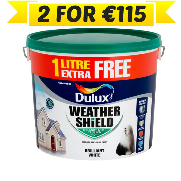 Dulux Weathershield White Masonry Paint 11lt