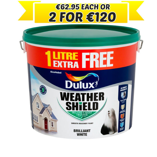 Dulux Weathershield White Masonry Paint 11lt