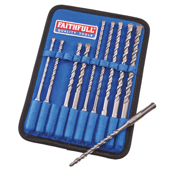 Faithfull 10 Piece SDS Drill Bit Set