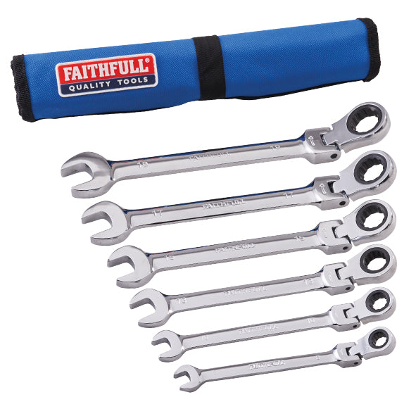 Faithfull 6 Piece Ratchet Combination Spanner Set