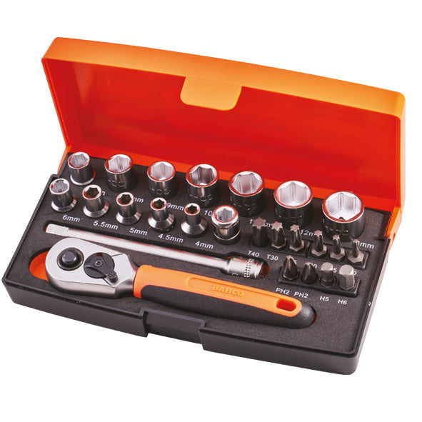 Bahco 1/4in Drive Socket Set (25 Piece)