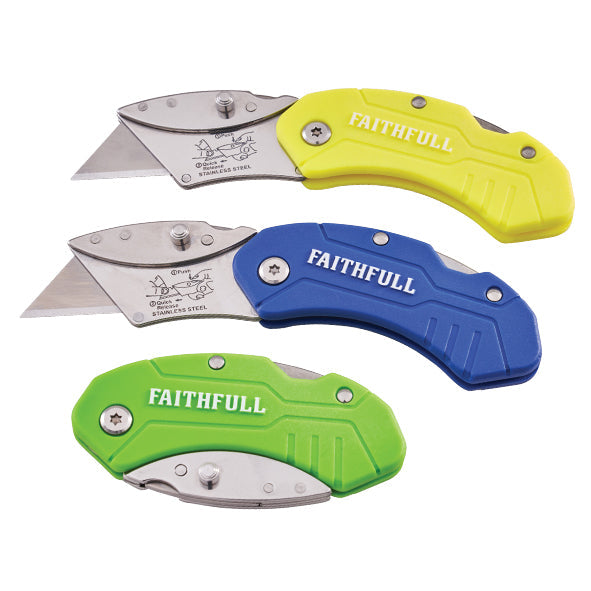 Faithfull Hi-Vis Folding Utility Knife