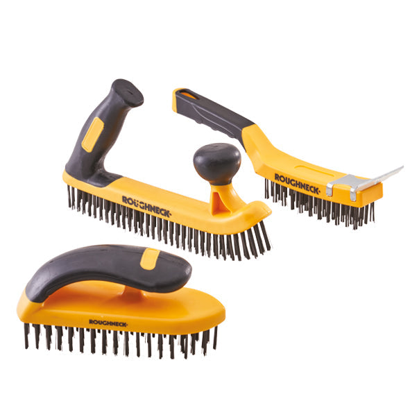 Roughneck 3 Piece Heavy Duty Wire Brush Set