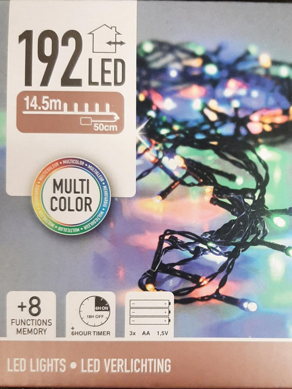 192 LED Battery Operated Lights Multicoloured